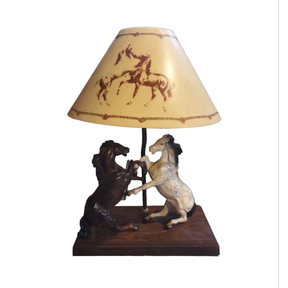 Vintage Plastic Horse Lamp